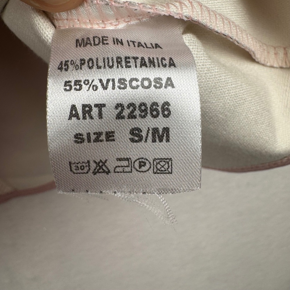 Cobblestone Living Faux Leather Top Puff Sleeve Mauve Pink S/M Made In Italy - Picture 6 of 8